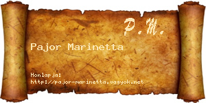 Pajor Marinetta névjegykártya